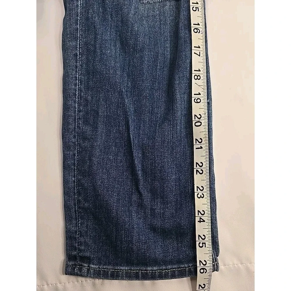 Lucky Brand Womens 2/26 Mollie Crop Slim Jeans Distressed Knee Hole Stretch Dark